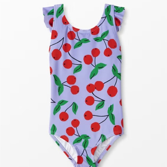 Hanna Andersson Cherry Print One Piece Swimsuit size 5 - Picture 1 of 7
